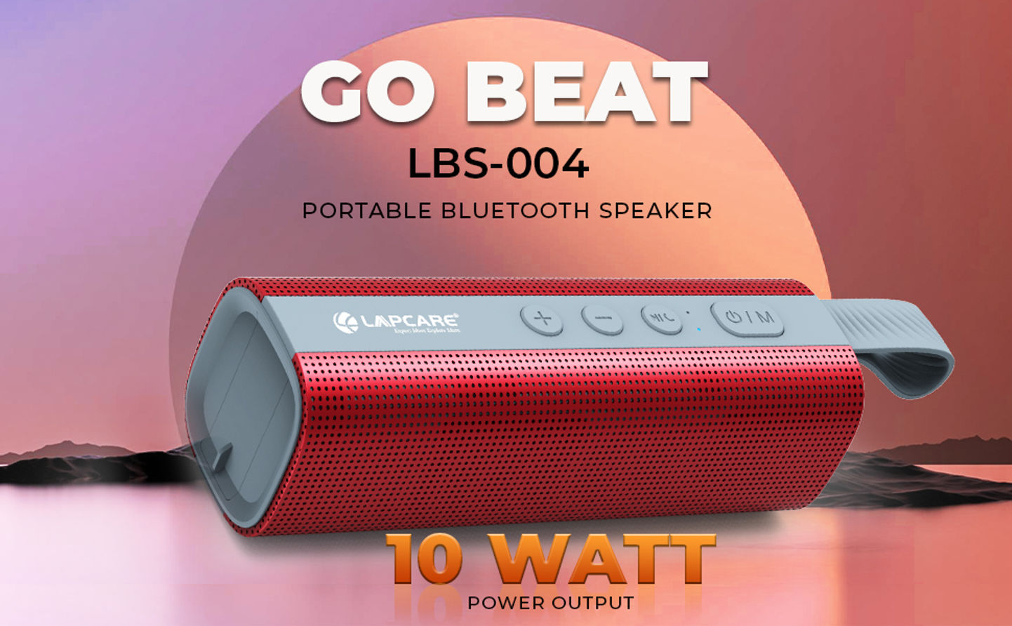 LAPCARE Go beat LBS-004 Portable 10W Bluetooth Speakers -Red(LBS-004)