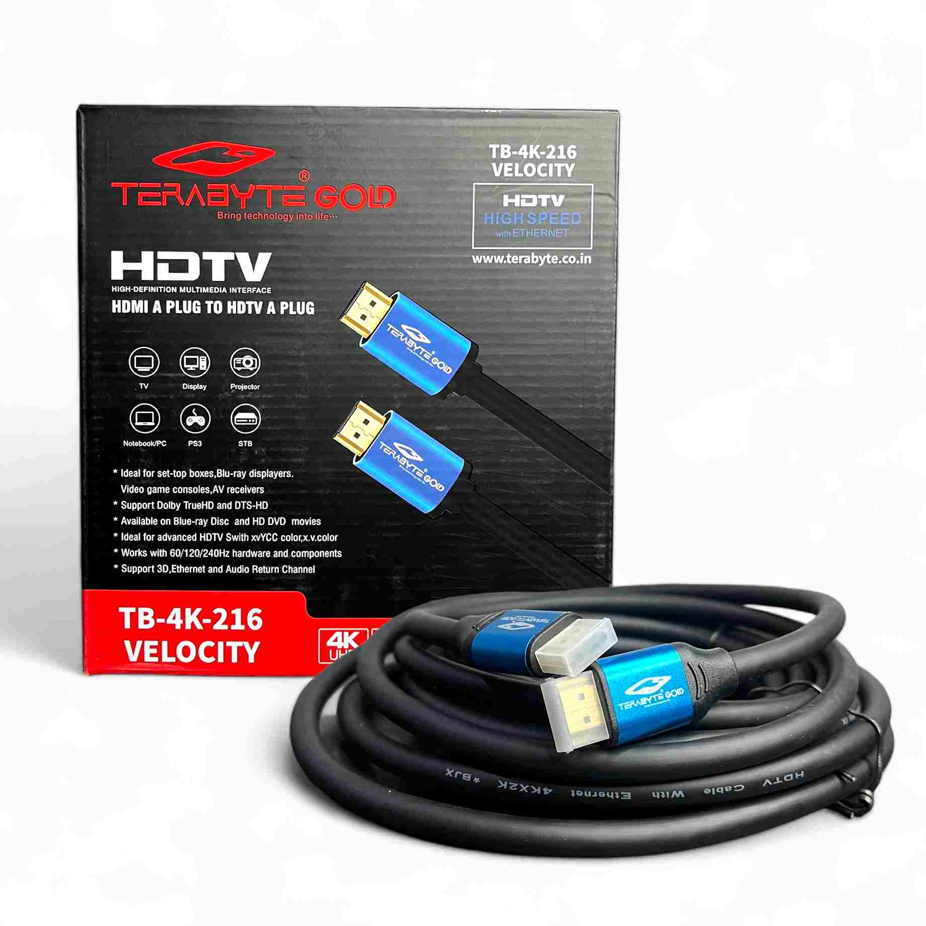 TERABYTE 5 Meter HDMI Cable 4K Ultra HD HDMI Male to Male Cable ( 5m, Black)