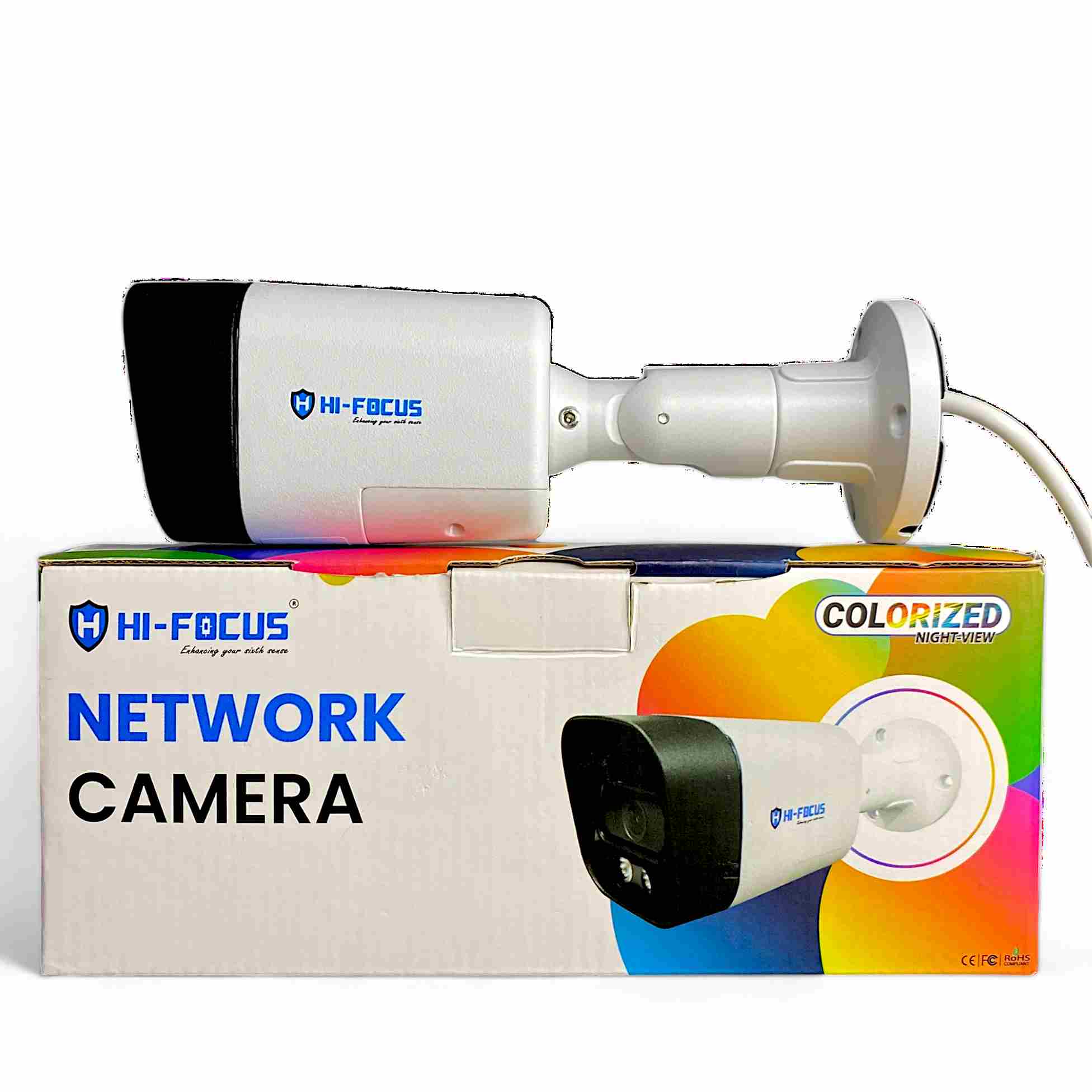 HI-FOCUS 5MP IP Audio Dual Light Speaker Bullet Camera | 2 Way Audio | HC-IPC-TQA4115-0360-DLS